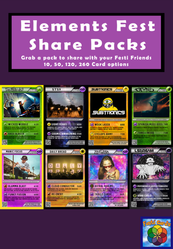 Elements Fest 2023 Share Packs Festicards Trading Cards